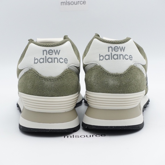 NEW Size 9.5 Men's New Balance 574 Sneakers U574GCE Dark Olivine/Sea Salt - Picture 6 of 7